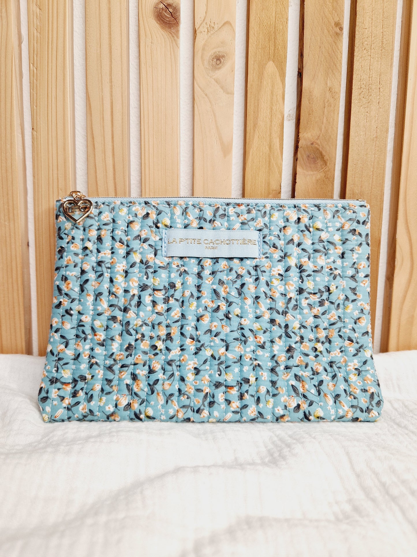 Pochette A5 - Liberty bleu ciel