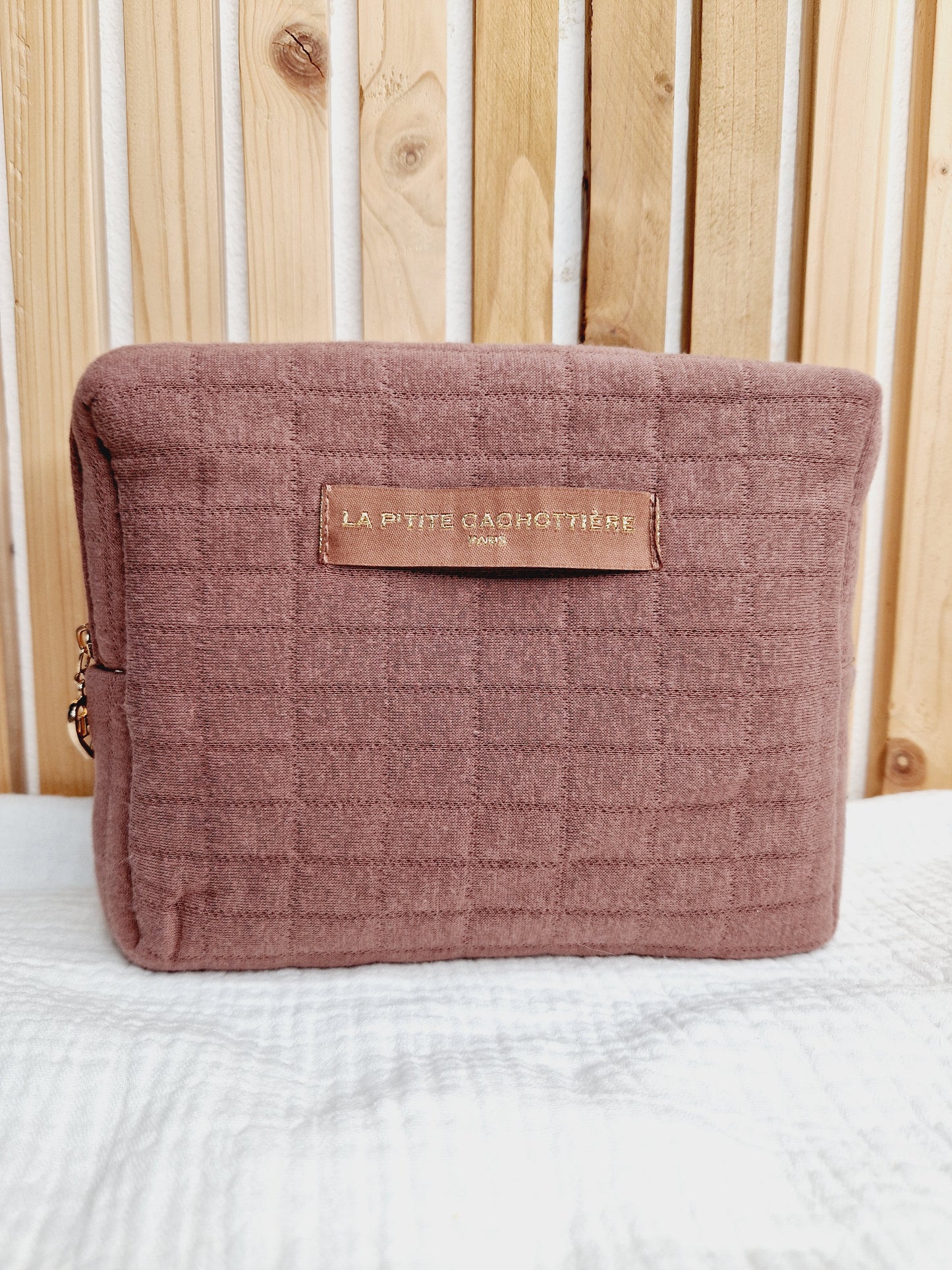 Trousse Jaipur S - Molleton gaufré taupe