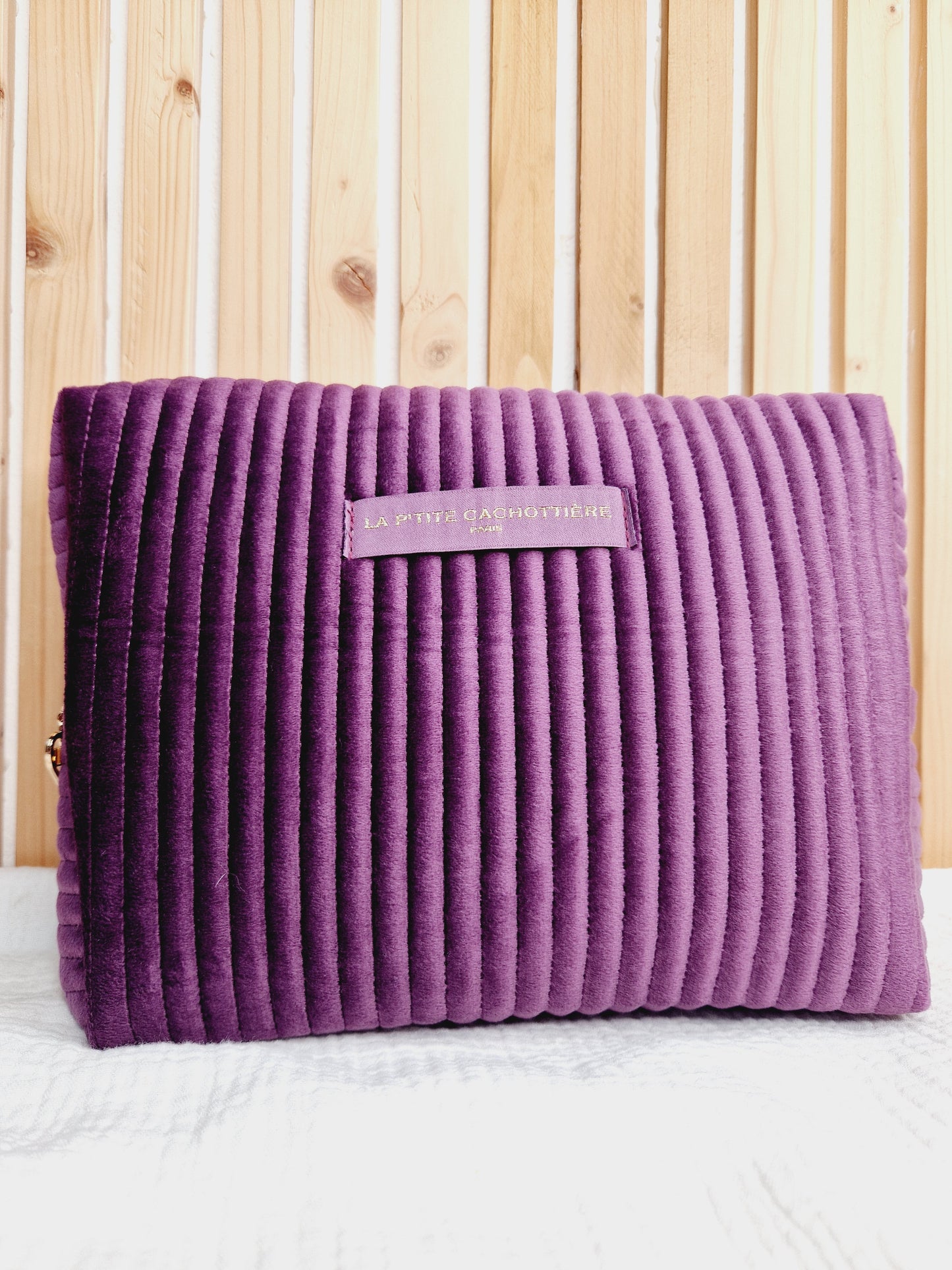 Trousse Jaipur L - Velours violet