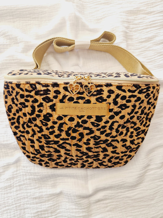 Sac banane Velours Léopard