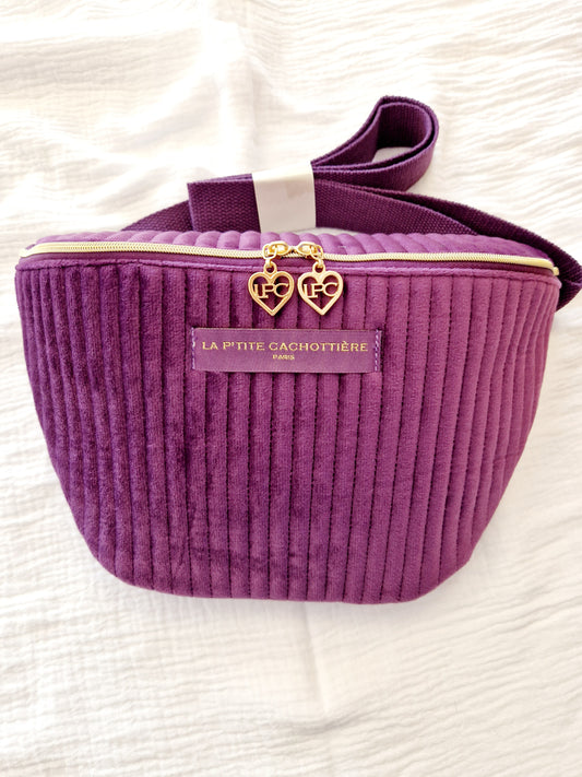 Sac banane Velours violet