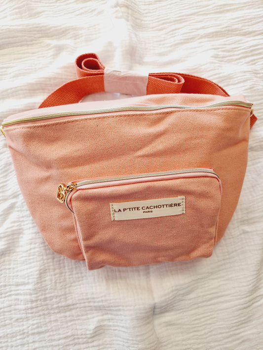 Sac banane coton - rose
