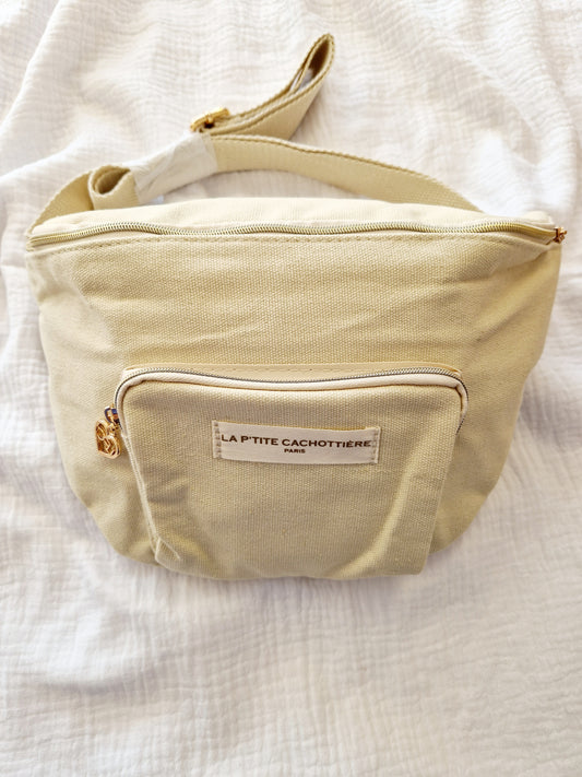 Sac banane coton - beige