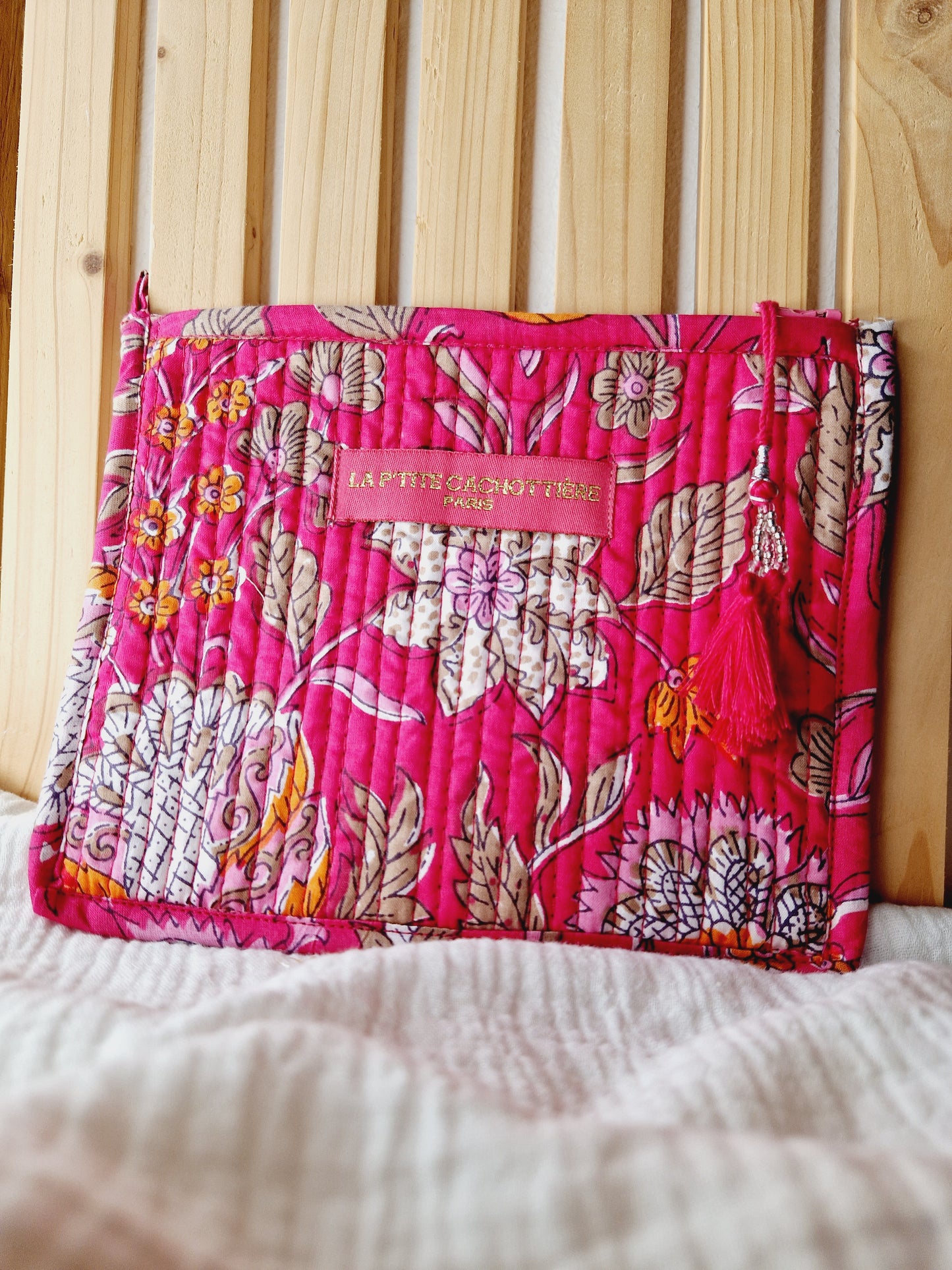 Pochette A5 - Collection Indienne rose fushia