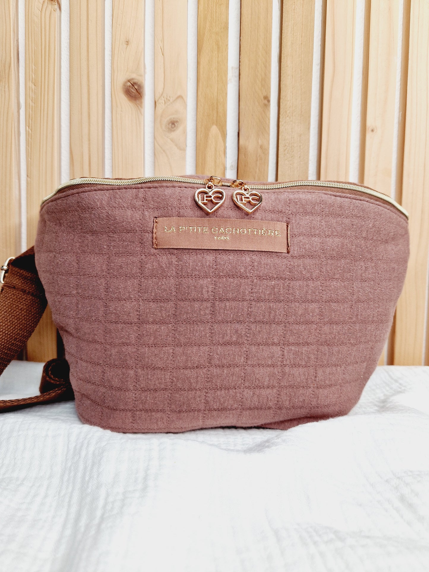 Sac banane - Molleton gaufré taupe